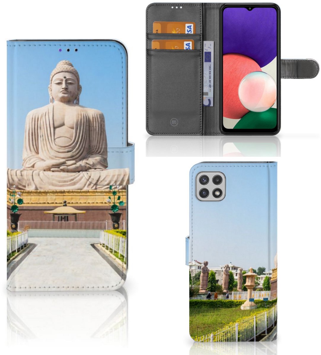 Samsung Galaxy A22 5G Flip Cover Boeddha