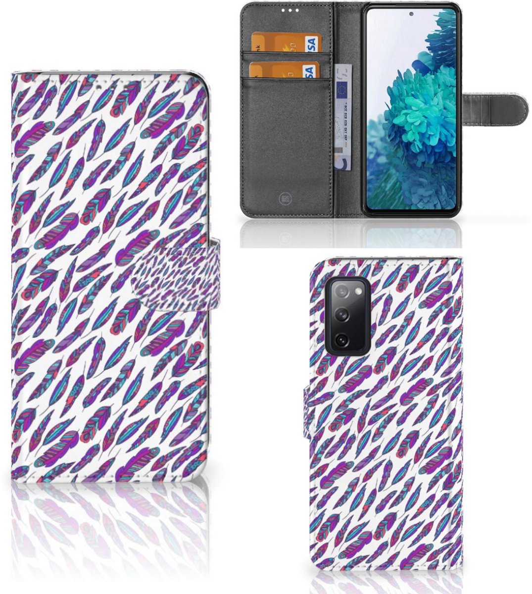 Samsung Galaxy S20 FE Telefoon Hoesje Feathers Color