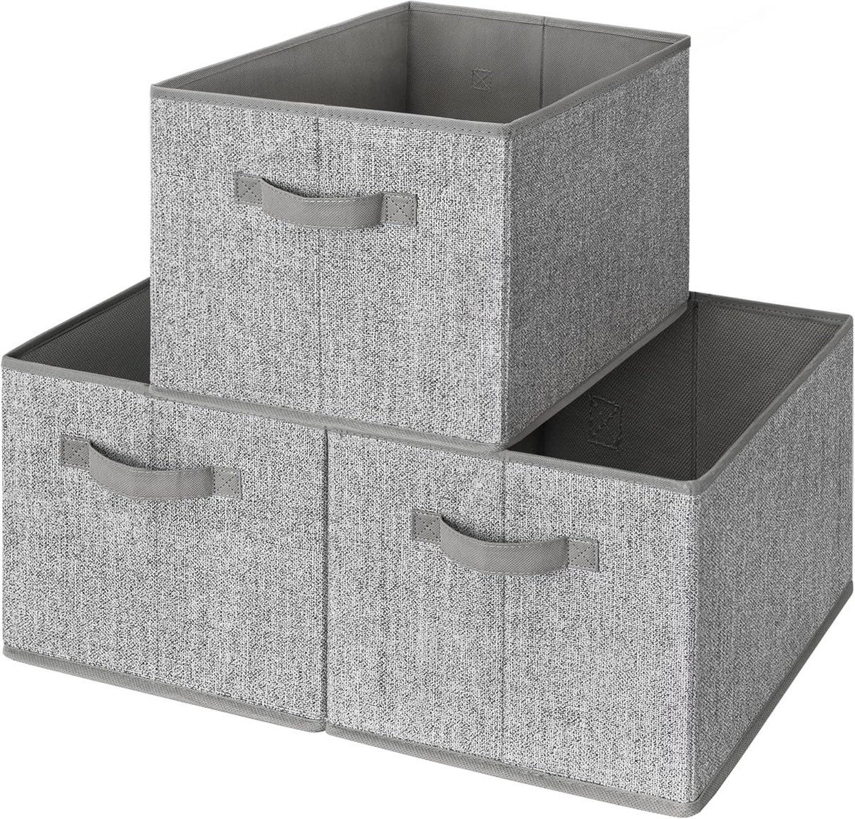 Opbergdozen Set van 3 - Inklapbare Opbergbakken voor Kleding en Organisatie - Zwart