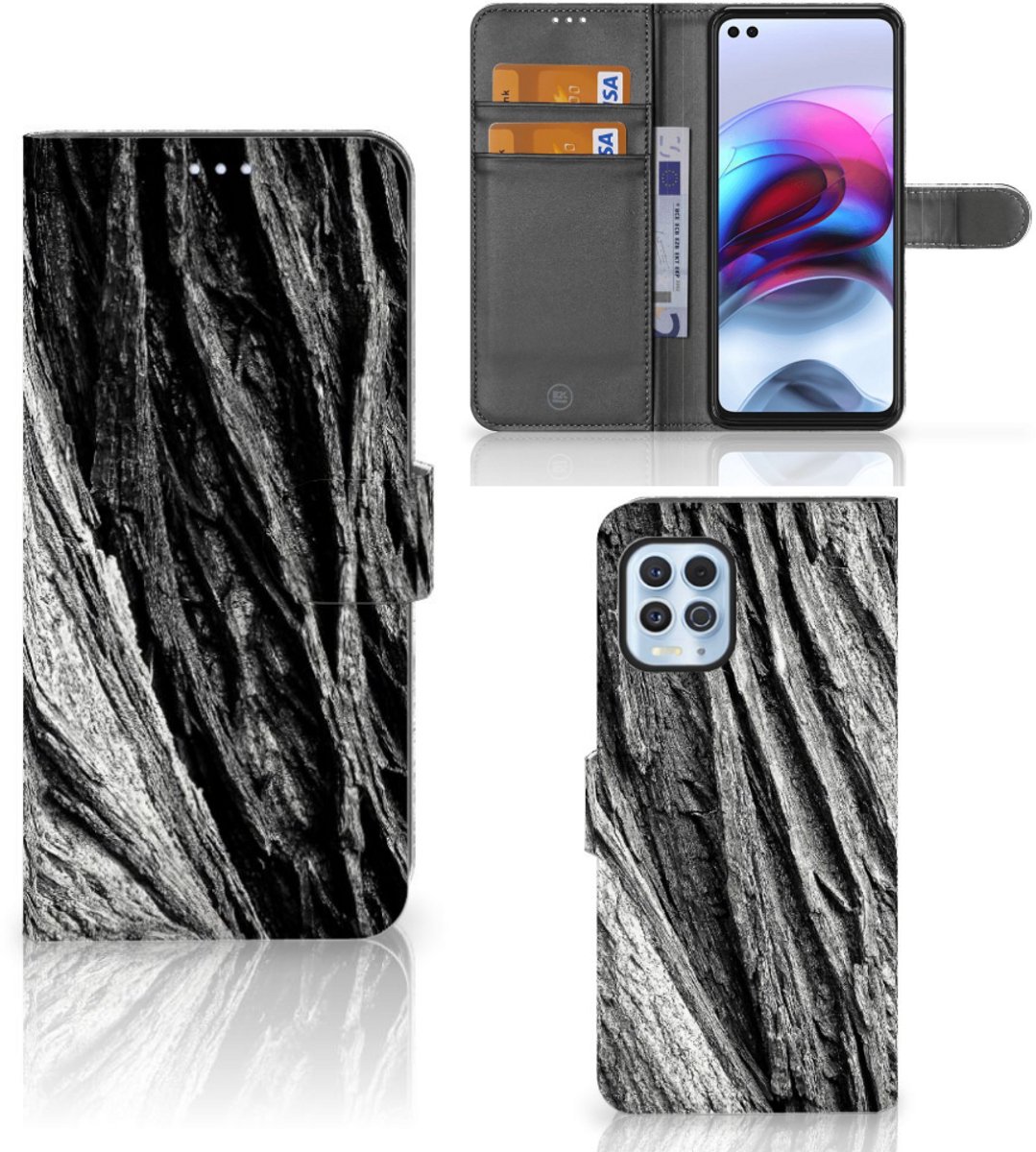 Book Style Case Motorola Moto G100 Boomschors Grijs
