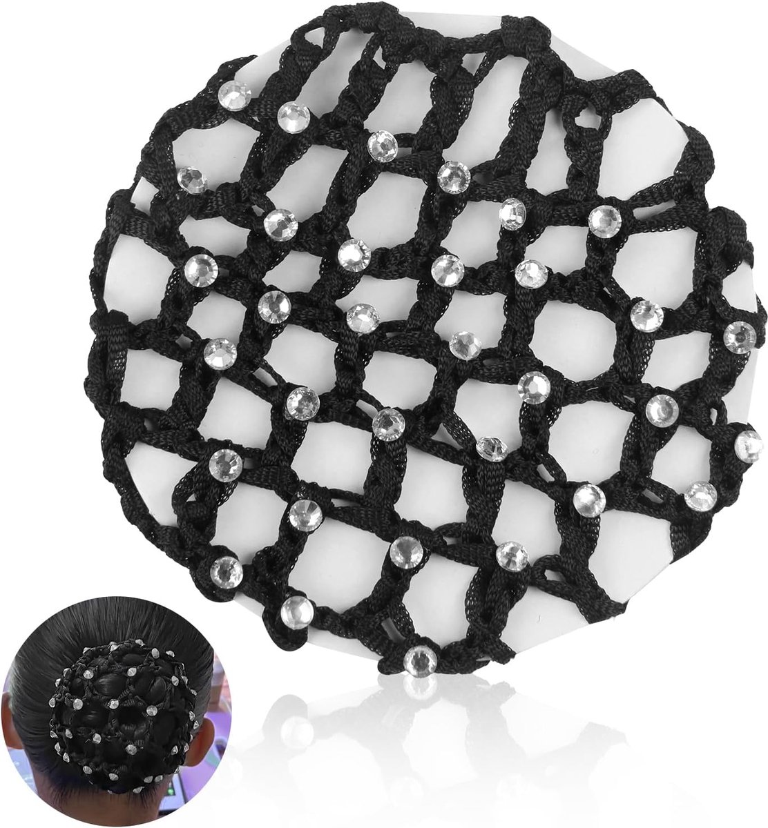 Elegant haarnetje met strass-steentjes voor gymnastiek en dans