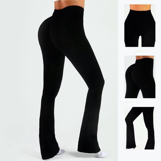 Flared Hoge Taille Yogabroek voor Dames - Onzichtbare Scrunch Butt Leggings, Push-Up Gymlegging — afbeelding 3