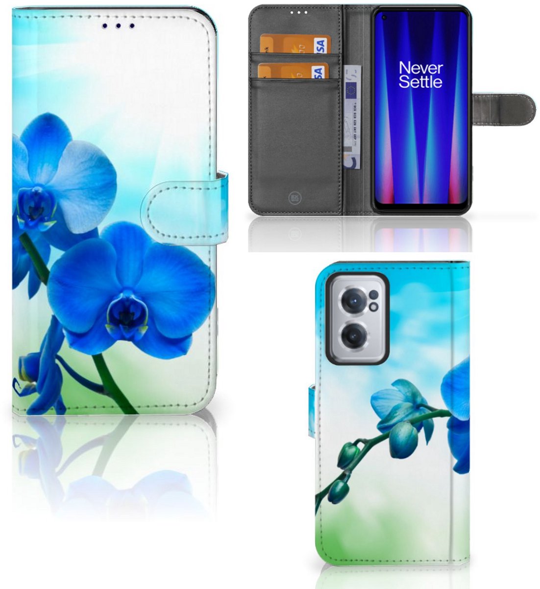 OnePlus Nord CE 2 Hoesje Orchidee Blauw - Cadeau voor je Moeder
