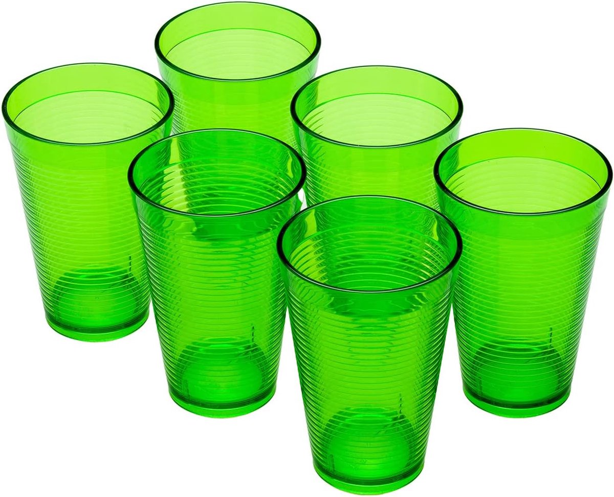 6 Stapelbare Cocktailglazen 400 ml - Onbreekbaar Kunststof voor Buitengebruik