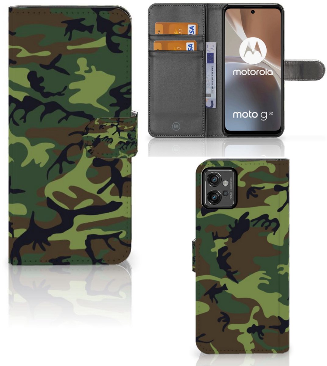 Motorola Moto G32 Telefoon Hoesje Army Dark