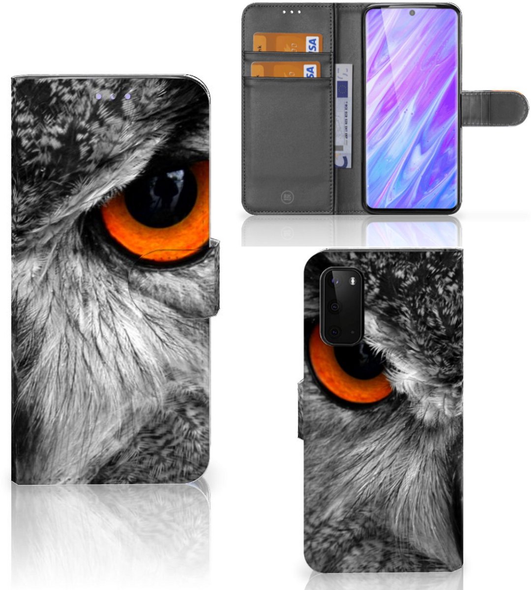 Samsung Galaxy S20 Telefoonhoesje met Pasjes Uil