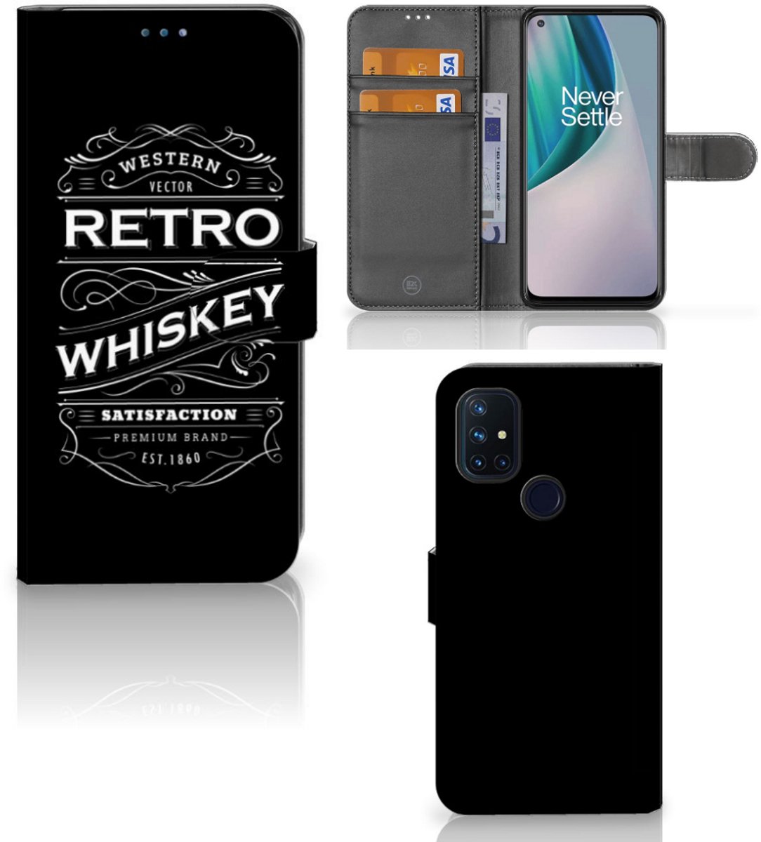 Book Case voor OnePlus Nord N10 Book Cover Whiskey