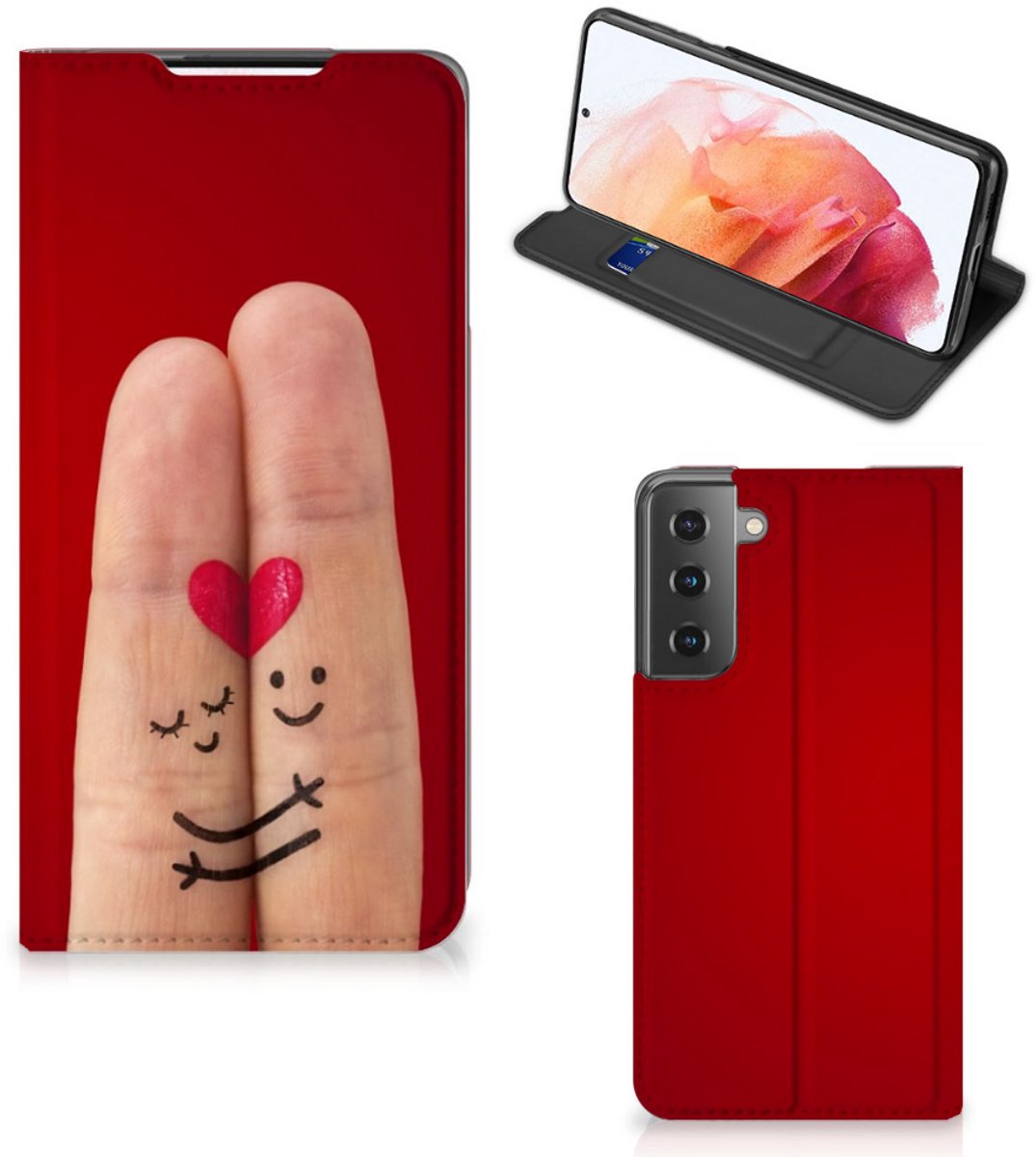 Samsung Galaxy S21 Hippe Standcase Liefde - Origineel Romantisch Cadeau