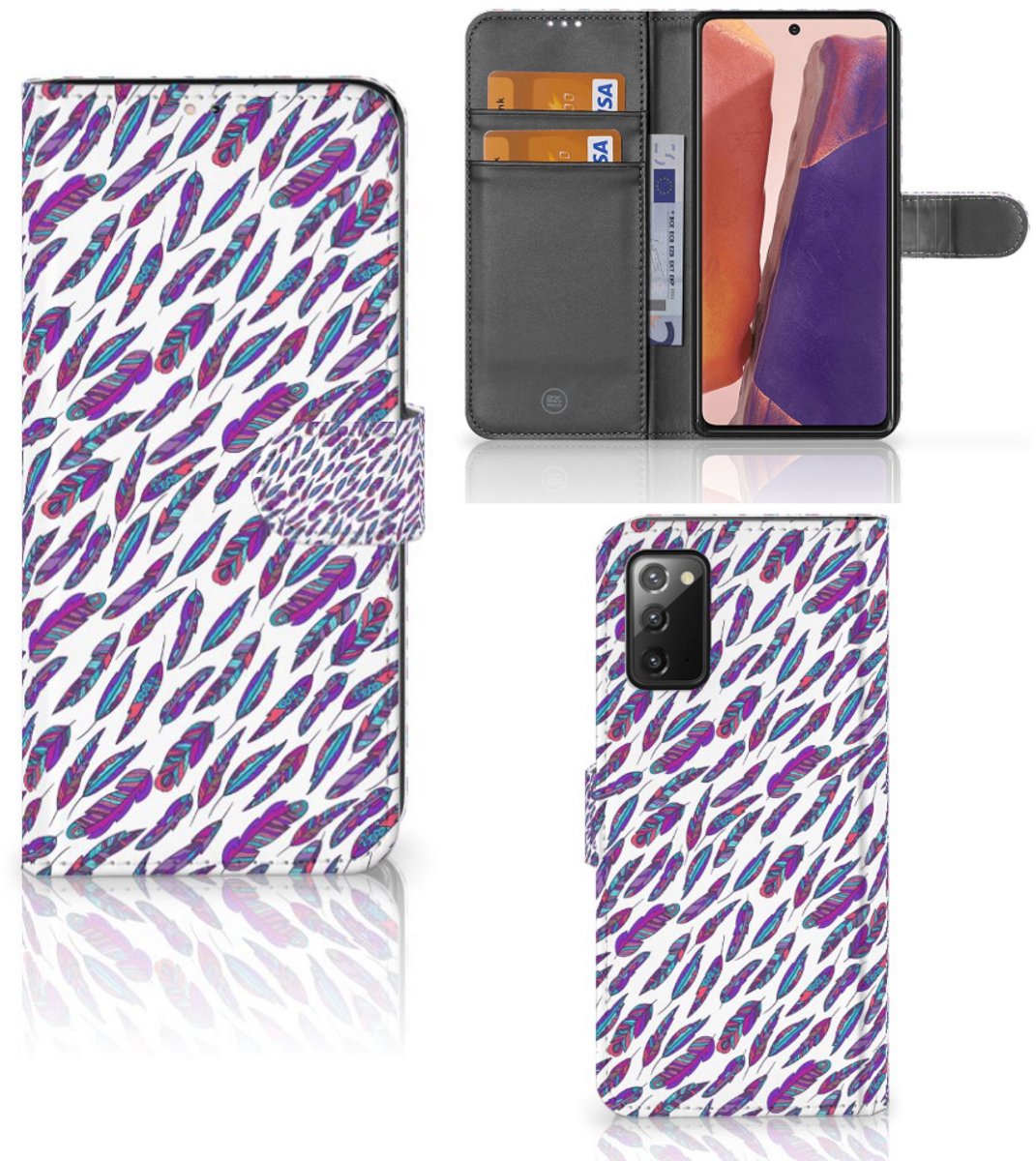 Samsung Galaxy Note 20 Telefoon Hoesje Feathers Color