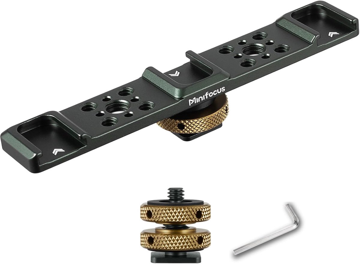 Aluminium Triple Cold Shoe Mount Bracket met 1/4'' Adapter voor Camera Accessoires