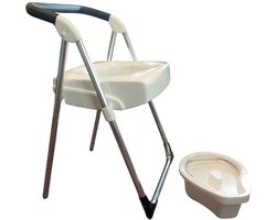 Opvouwbare Toiletstoel met Emmer – Closetstoel & Douche Stoel – Compact Inklapbaar – Lichtgewicht Postoel – Max 110 kg