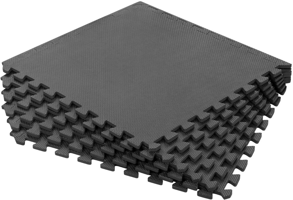 REBEL ACTIVE - Fitnessmat - Puzzelmat -Mat voor apparatuur en oefeningen in de sportschool - 180x120cm - 6-delige puzzel