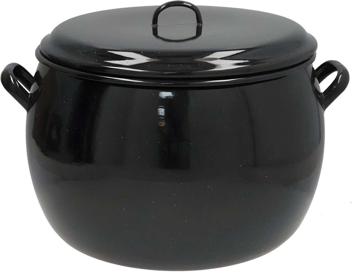 Gerimport kook / soeppan - zwart - D32 cm - 21 ltr - alle warmte bronnen - emaille