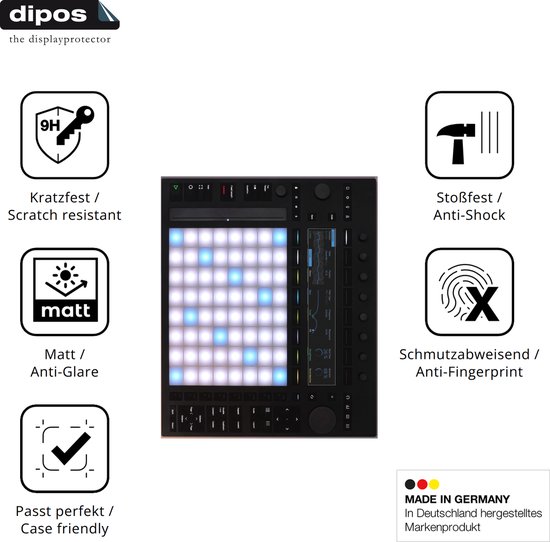dipos – 2x Matte Pantserfolie geschikt voor Ableton Push 3 | 9H ...