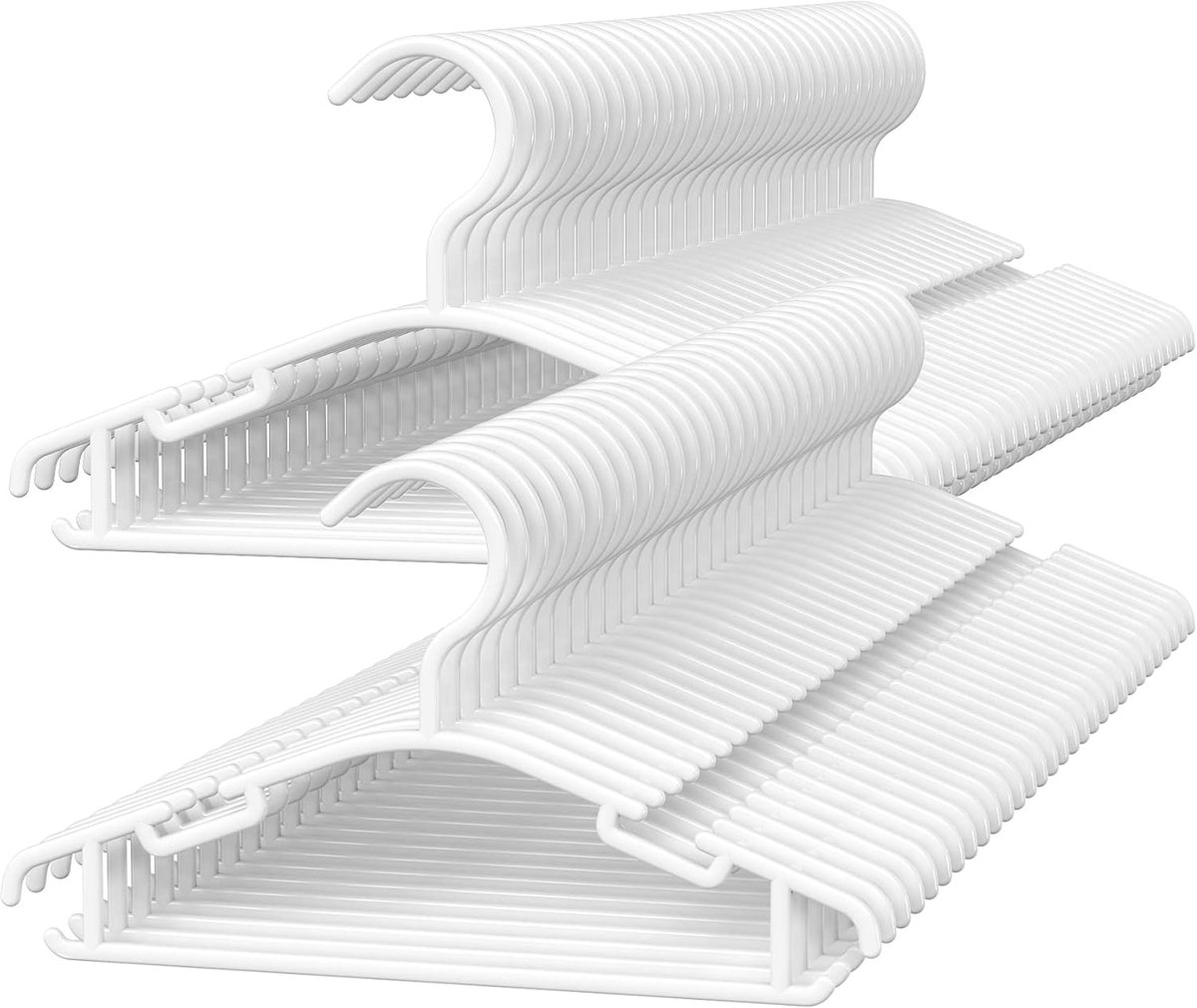 Witte Kinder- en Babykleerhangers van Kunststof - 60 Stuks voor Peuters