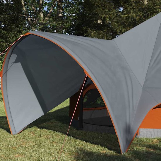 vidaXL - Teepee - Tent - 3-Persoon - Grijs - en - Oranje - 600 - x - 600 - x - 347 - cm van Merkloos — afbeelding 4