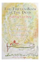 De cover van 'The Tibetan Book of the Dead: Awakening Upon Dying', met een abstracte aquarelachtergrond en tekst.
