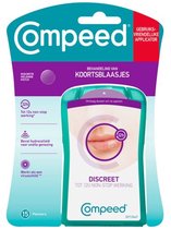 Compeed Koortslippleisters - complete oplossing voor het behandelen van een koortslip - Lipblaasjes Patch - 15 stuks