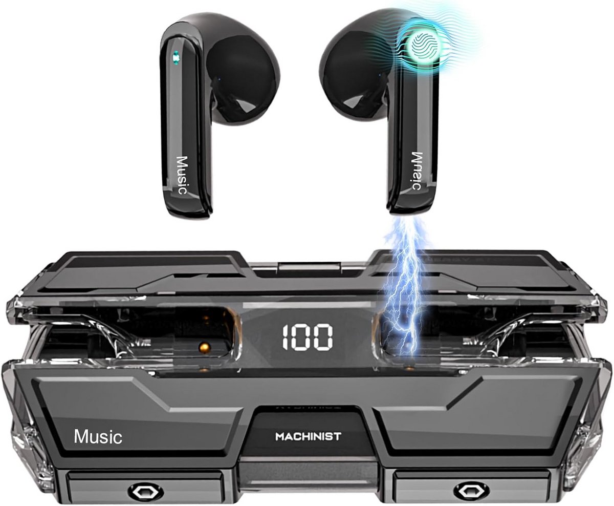 Draadloze Bluetooth 5.3 hoofdtelefoon met lage latentie en hifi geluid voor Android/iOS