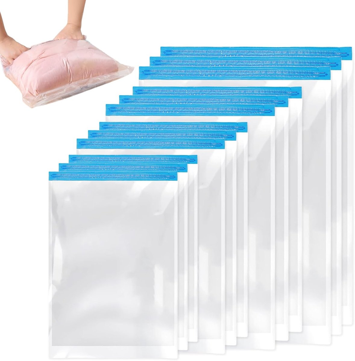 Vacuümzakken voor Kleding - 12 Stuks Herbruikbare Opbergzakken in Diverse Maten