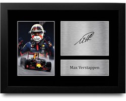 Max Verstappen F1 Geschenken - Ingelijst A4 Handtekening Foto voor Formule 1 Fans