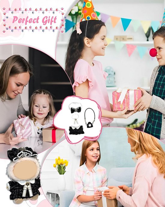 Zwarte Kleding voor 17 cm Poppen - Chic Jurk met Accessoires — afbeelding 5