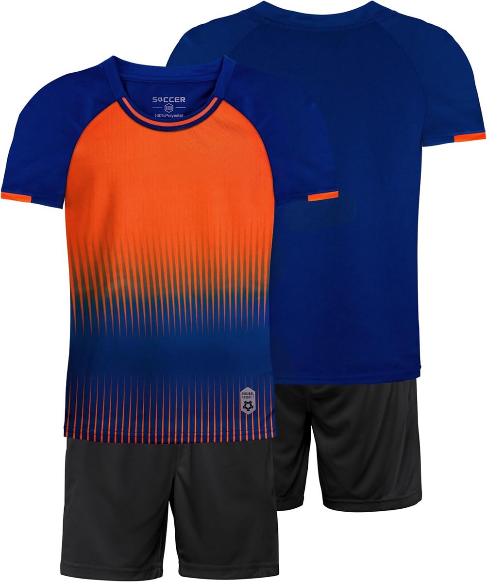Kids Voetbal Trainingspak voor Jongens - Sneldrogend Voetbalkleding set met T-Shirt en Shorts