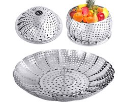 Inklapbare Stoommand voor Groenten - Universele RVS Stomer voor Alle Maten Pannen (15-25 cm)