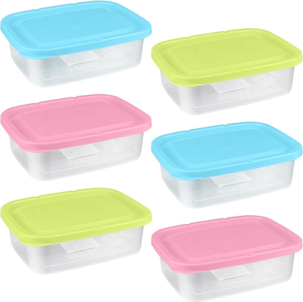 Set van 6 Herbruikbare Vriesdozen met Deksel 600 ml - Magnetron en Vriezerbestendig