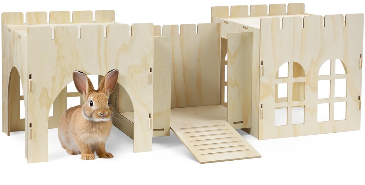 Knaagdierhuis - Robuuste Constructie - 114x40x38,5 cm
