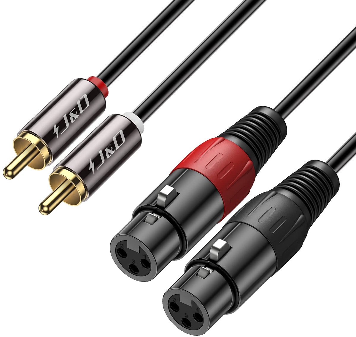 2 RCA naar 2 XLR kabel - 4,5 meter HiFi audio stereo verbinding