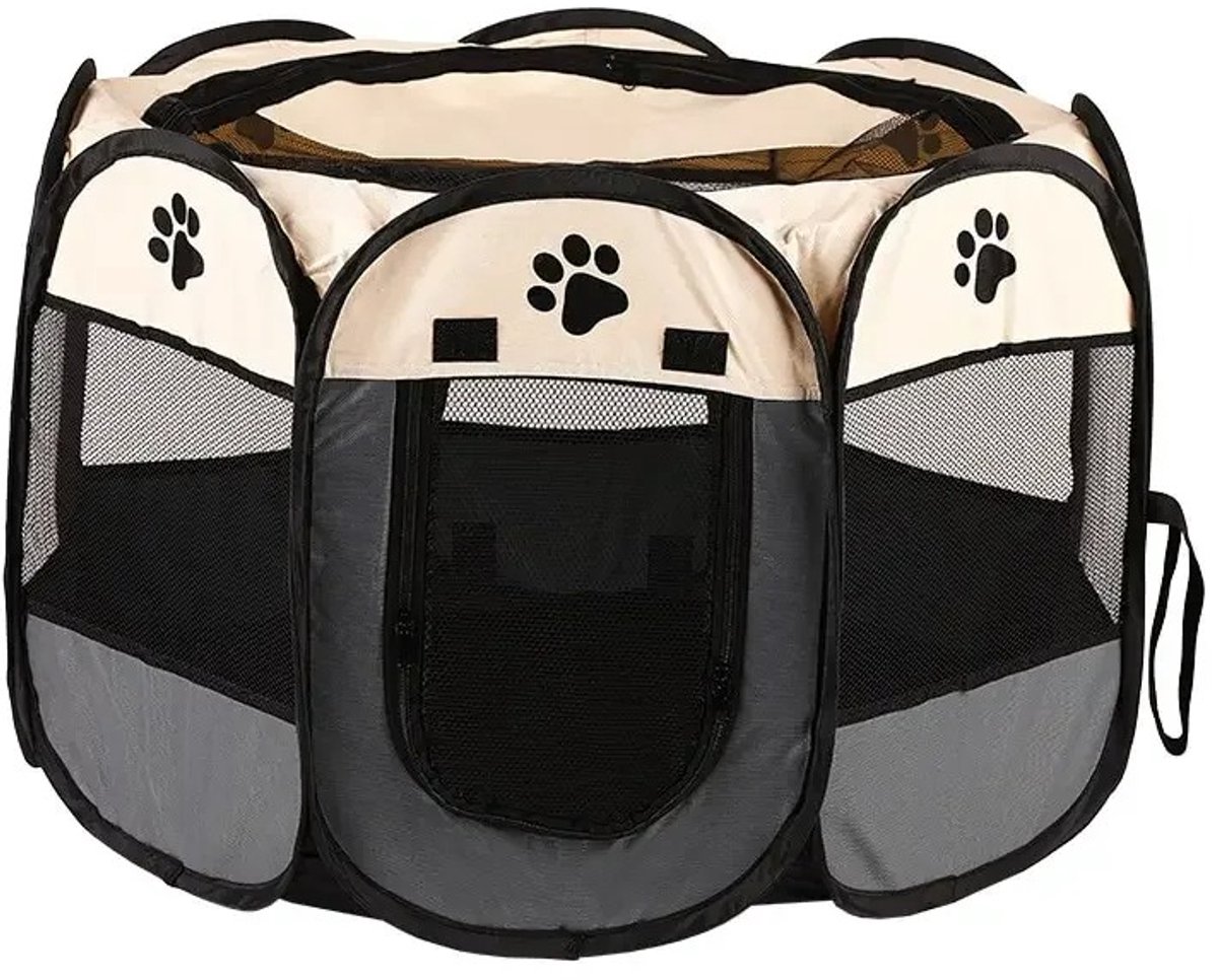 Flolife - Opvouwbare Bench - Opvouwbare Huisdier Tent - Kennel Achthoekige Hek - Puppy Shelter - Gemakkelijk Te Gebruiken Buiten - Eenvoudige Bediening - Grote Hondenkooien - Kattenhekken - 73x73x43cm