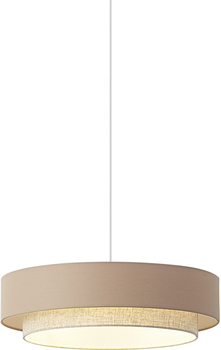 QAZQA drum duo - Moderne Hanglamp - 3 lichts - Ø 50 cm - Beige - Woonkamer | Slaapkamer | Keuken