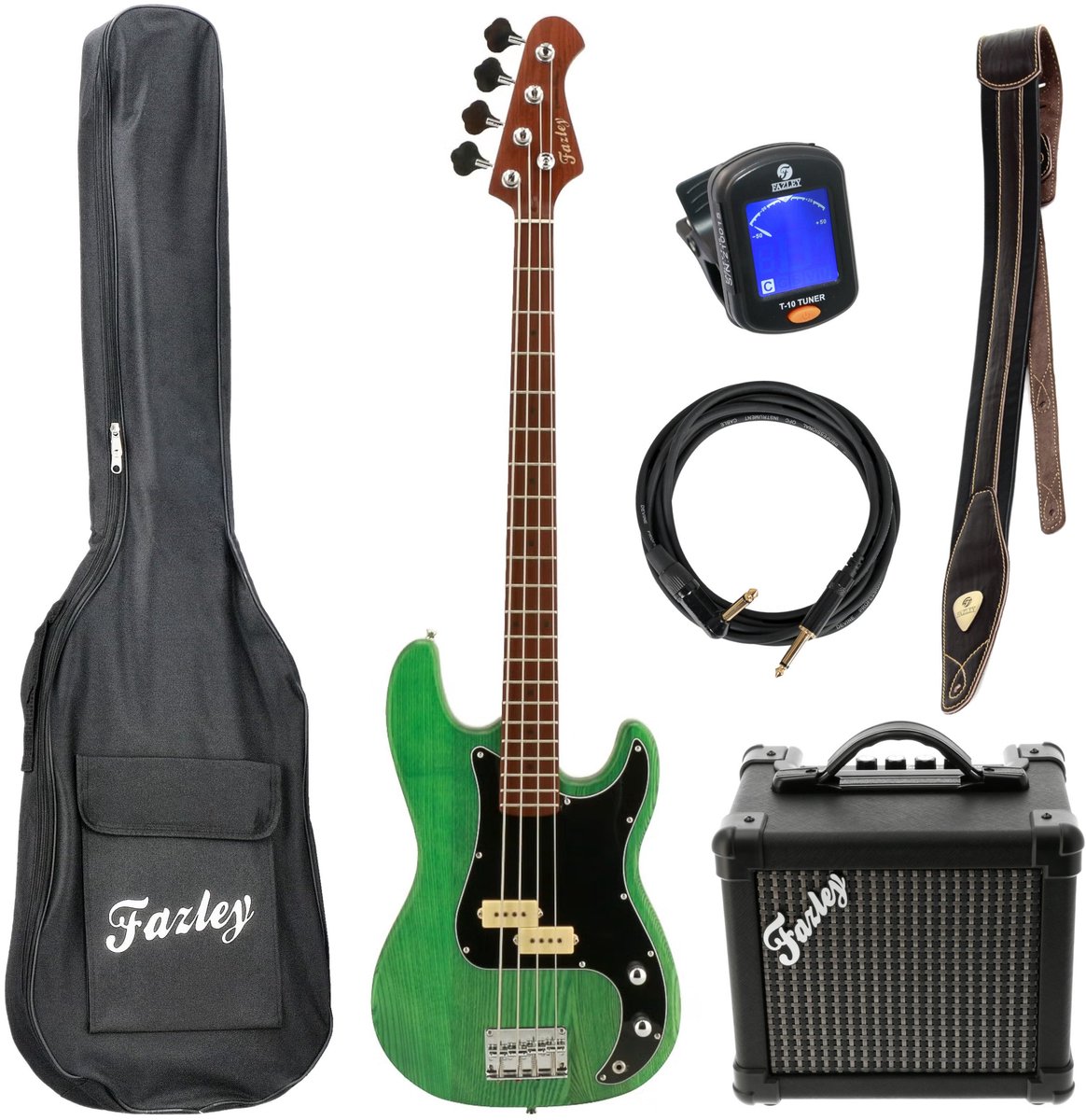 Basgitaar starterset Fazley Outlaw Series Peacemaker Plus Green