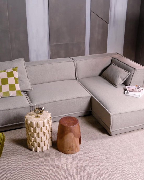 WOOOD Maudi Draaifauteuil - Chenille - Groen - 84x74x86