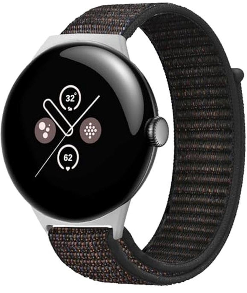 Nylon Sportarmband voor Google Pixel Watch 3 XL 45 mm - Zwart