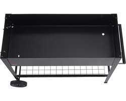 VEVOR verhoogde bloembak op wielen plantenbak bloembak tuin plantenbak terras groentebed tuinbed plantenbed zwart 108x49.5x80cm gegalvaniseerd staal ideaal voor het kweken van groenten fruit kruiden