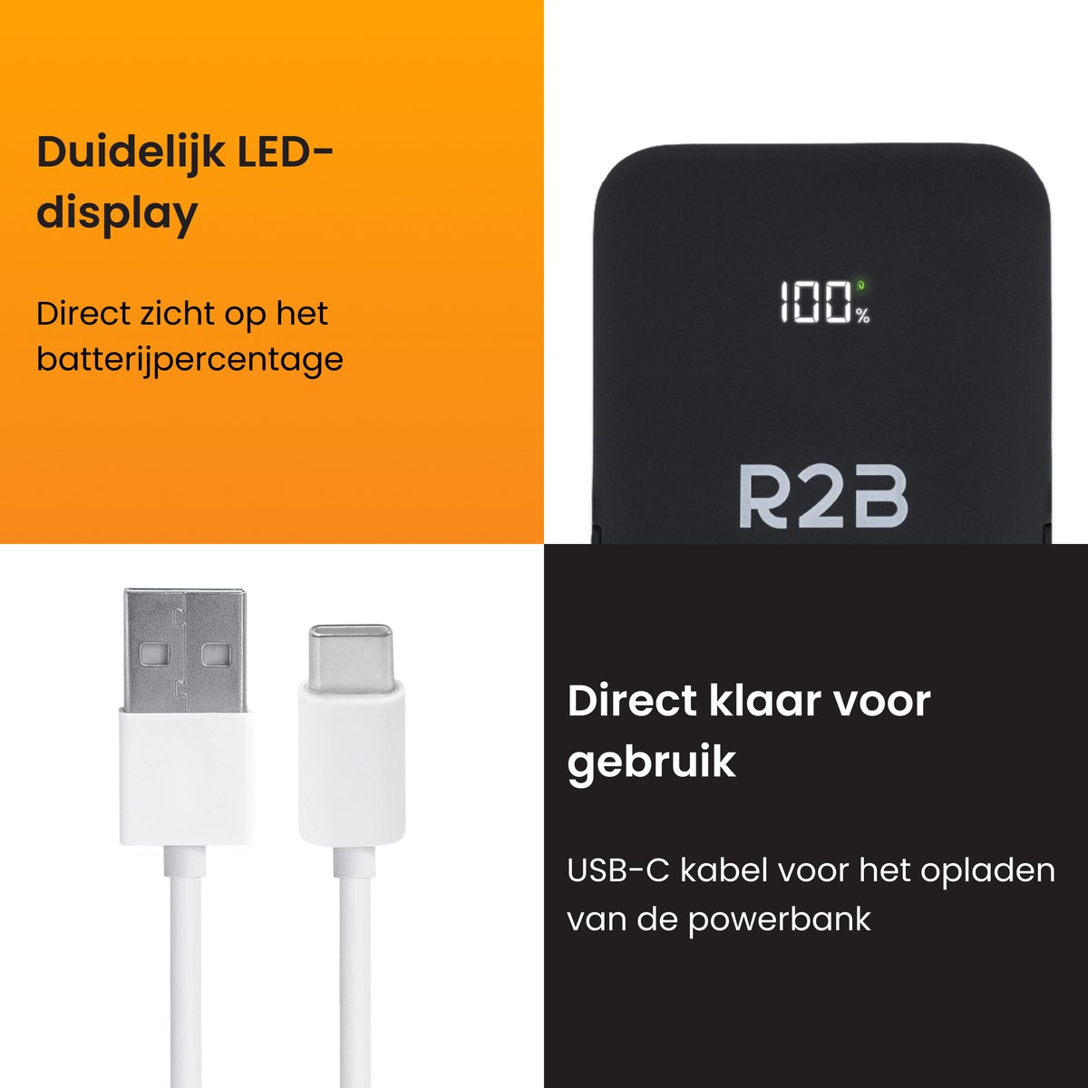R2B Draadloze Powerbank 10000 mAh Zwartblauw MagSafe - afbeelding 3