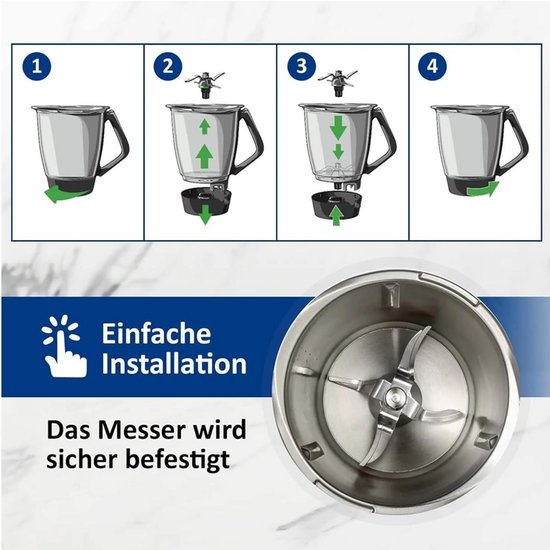 Vervangend mes voor keukenmachine - reserveonderdelen en vervangende accessoires - Zilver - Universele messenset voor TM5/TM6 - Universele messenset voor TM5/TM6 - Vervangende mengbladen voor het TM5/TM6 keukenmixmes van Merkloos — afbeelding 3