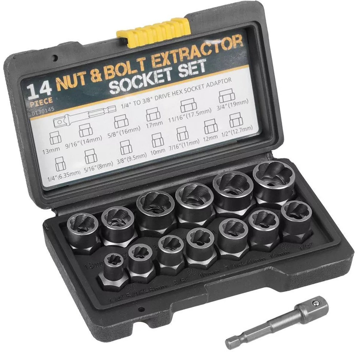 3/8 inch Doppenset - Slagmoersleutelset - Moer- en Boutverwijderaar met koffer - 14-delige