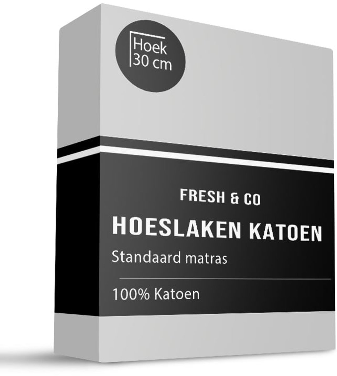 Standaard hoeslaken - Maat: 140 x 200 cm - Katoen - Zilver - Fresh & Co