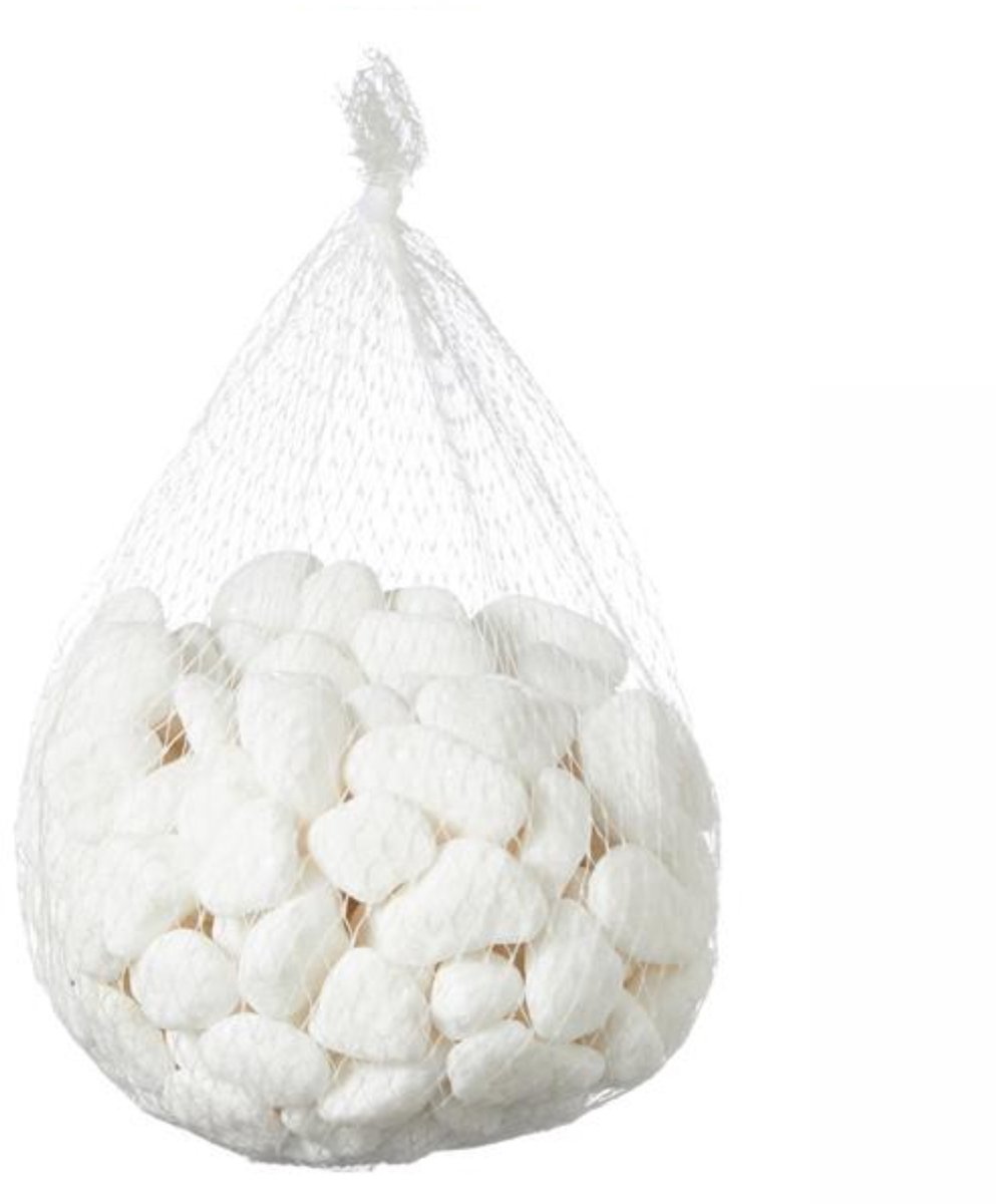 Decoratie stenen in het wit - 2x kilo - voor in een glazen vaas/potje/aquarium - mini steentjes