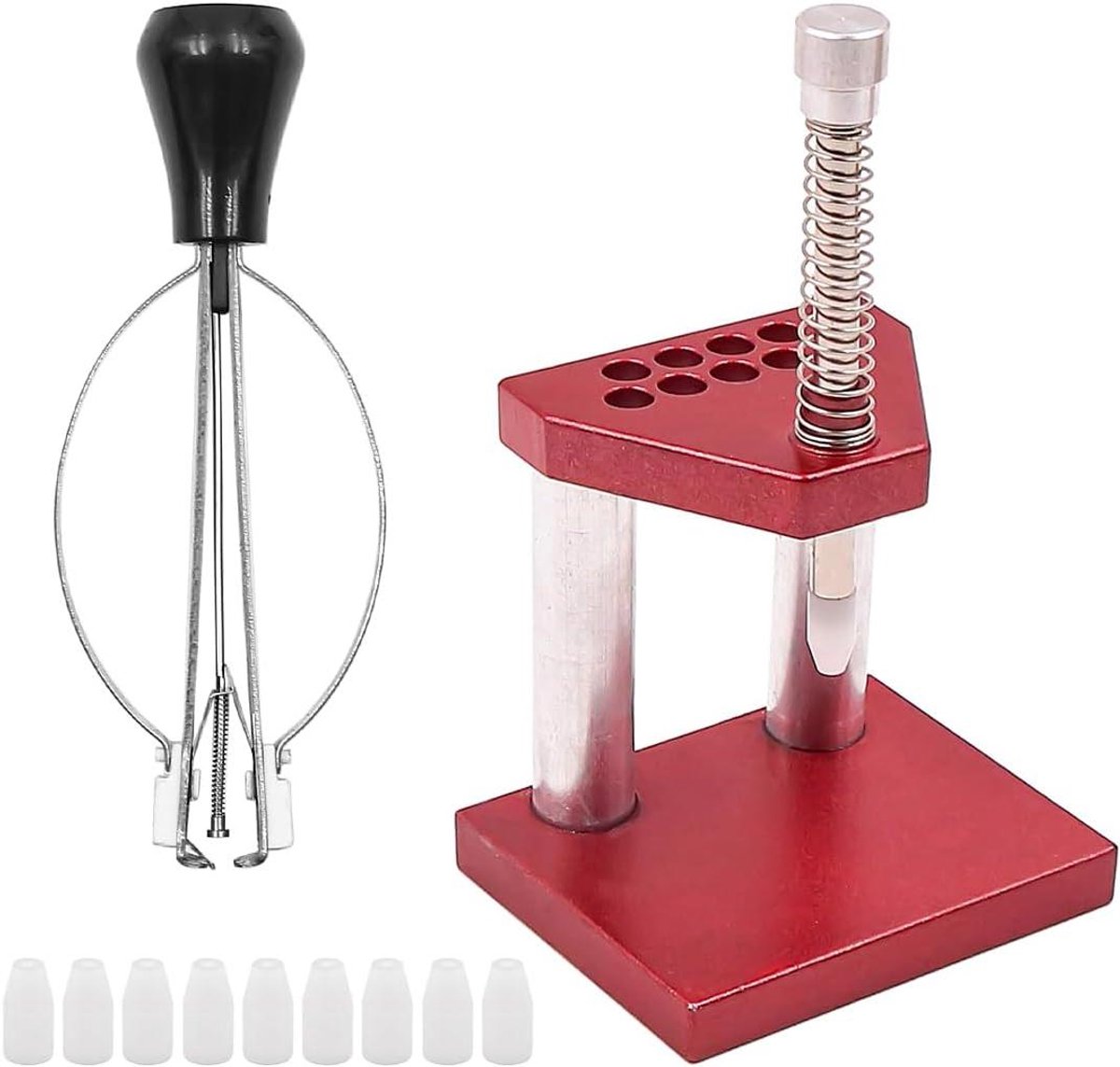 Allecto- Horloge Hand Remover Tool - Horlogemaker - Plastic Tips - Installatie en verwijdering - Horloge Plunger - Geschikt voor horloges - Zwart - Hand Remover met 10 Stuks.