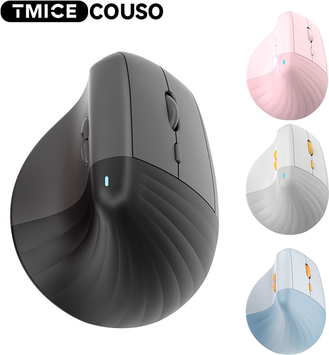 6D Lift Verticale Ergonomische Muis Zwart – Stille Klik, Bluetooth, Draadloos & Oplaadbaar voor Laptop/PC – Thuiswerken