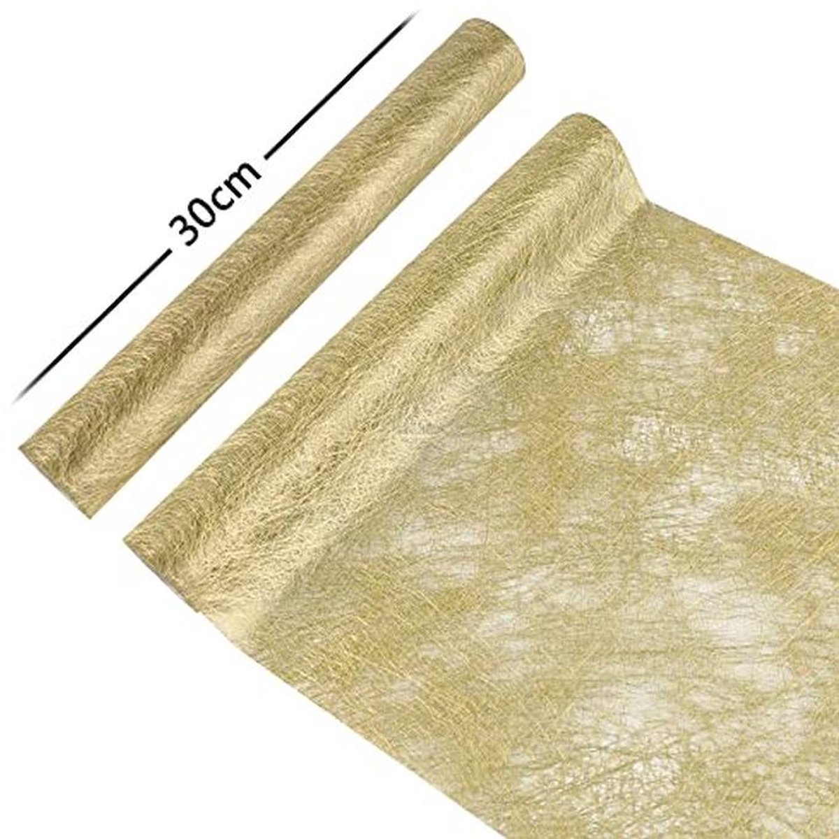 Herbruikbare Decoratieve Tafelloper van Niet-Geweven Stof - 30 cm x 5 m - Goud