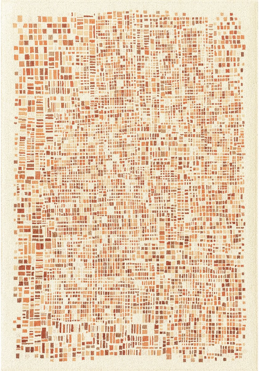 Wasbaar Binnen & Buiten Vloerkleed - 240 x 340 cm - Louis De Poortere Cubik Pumpkin - Laagpolig Tapijt - Gerecycled PET - Made in Belgium - Circulair oranje, foto 2