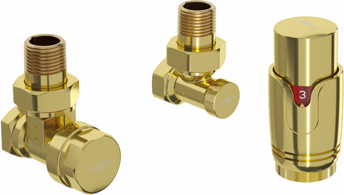 Mexen G00 hoekig thermostaatset, goud - W901-900-50