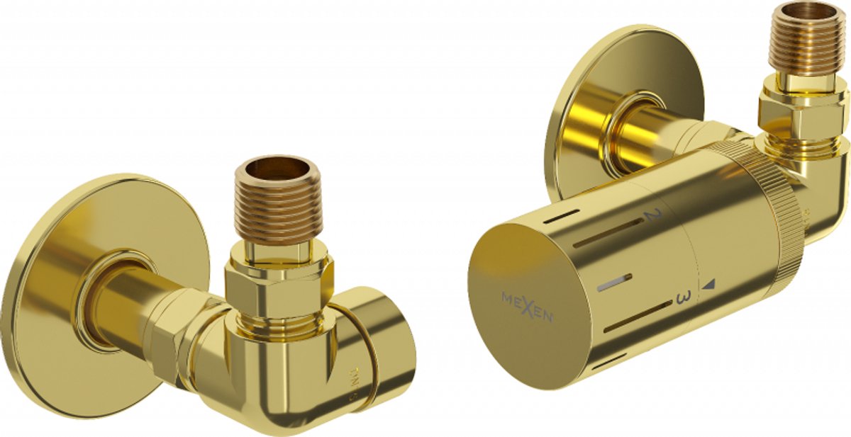 Mexen G05 axiale thermostaatset met R-rozet, goud - W903-958-904-50