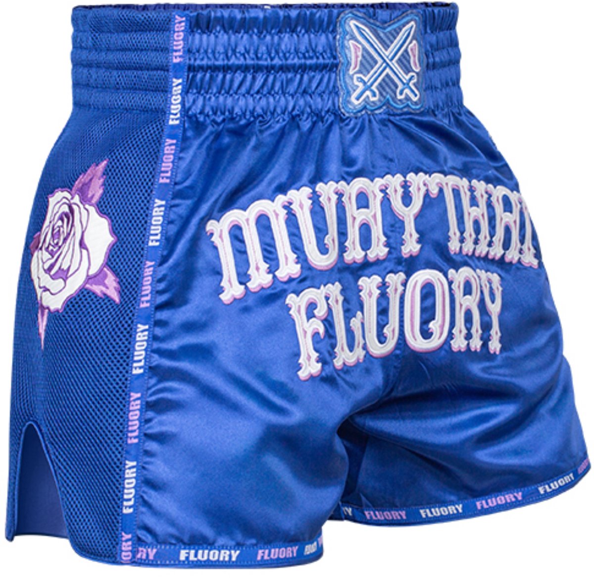 Fluory Muay Thai Kickboks Short Pistola Blauw - XXL