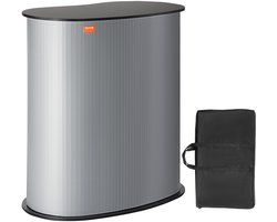 VEVOR Draagbare Beursbalie Beursbalie, 90x49x94cm Beursstand Beursstand, Opvouwbare Promotie Retail Bartafel, Pop-up Podium met Opbergplank, Draagtas, Zwart-Zilver